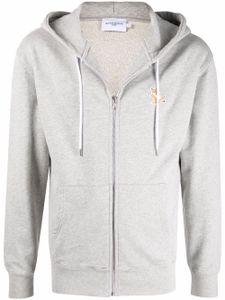 Maison Kitsuné hoodie zippé à patch logo - Gris