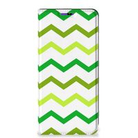 Samsung Galaxy A22 4G | M22 Hoesje met Magneet Zigzag Groen