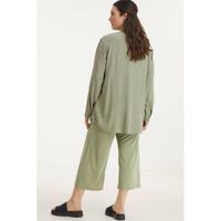 ESPRIT Curvy cropped wide leg culotte groen - thumbnail