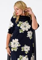 Yoek Dress drape neckline CAMELLIA | Blauw | Maat M
