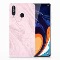 Samsung Galaxy A60 TPU Siliconen Hoesje Marble Pink - Origineel Cadeau Vriendin