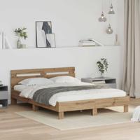 Bedframe met hoofdeinde Artisan Eiken 120 x 200 cm Bewerkt hout