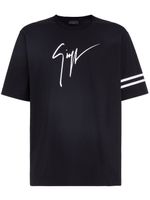 Giuseppe Zanotti t-shirt Lr-38 à bords rayés - Noir