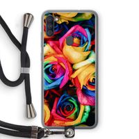 Neon bloemen: Samsung Galaxy A11 Transparant Hoesje met koord