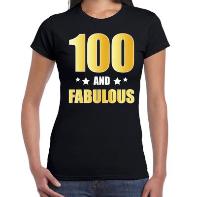100 jaar and fabulous tekst - verjaardag cadeau t-shirt - zwart - voor dames