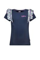 B.Nosy Meisjes t-shirt ruffel - Navy blauw