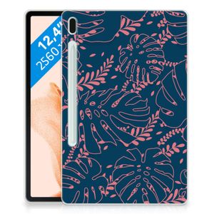 Samsung Galaxy Tab S7FE Siliconen Hoesje Palm Leaves