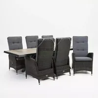 Tuinstoel Vita Veloso met Castilla Negro 243 cm tafel met kruispoot