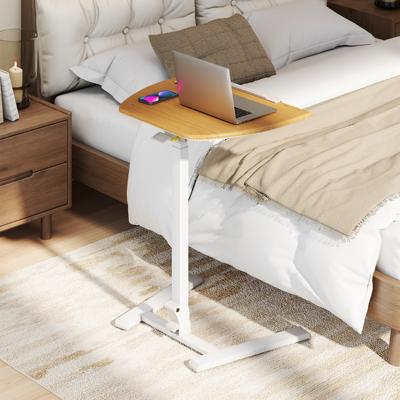 Höhenverstelbare Bijzettafel met 90° Kantelbare Tafelblad & Wielen Zit-sta tafel Opvouwbare Statafel
