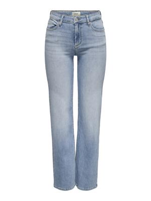 Only Onlblush Mid Straight Dnm Tai467 Noos Straight Leg Light Blue Denim