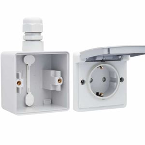 Niko Hydro waterdicht stopcontact enkel randaarde grijs compleet