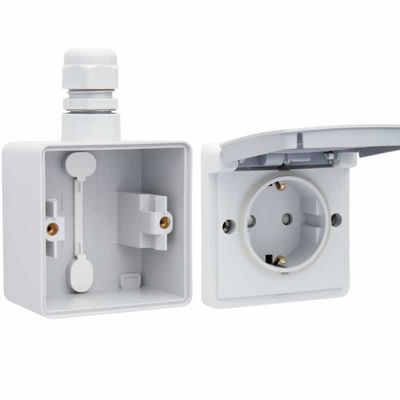 Niko Hydro waterdicht stopcontact enkel randaarde grijs compleet