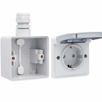 Niko Hydro waterdicht stopcontact enkel randaarde grijs compleet