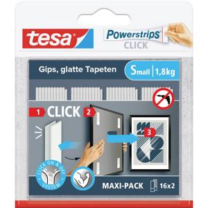 tesa Powerstrips CLICK Small 16x 2 stuks (l x b) 60 mm x 20 mm Inhoud: 16 paar