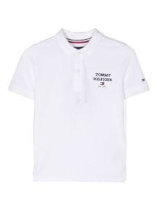 Tommy Hilfiger Junior polo en piqué à logo brodé - Blanc