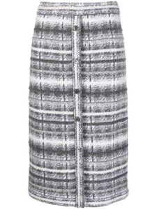 Thom Browne jupe droite à motif tartan - Gris