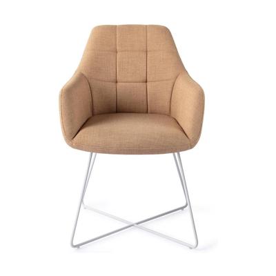 Jesper Home Noto eetkamerstoel Toasted Toffee cross white