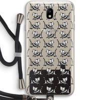 Zwarte poes: Samsung Galaxy J7 (2017) Transparant Hoesje met koord