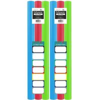 Benza Kaftpapier voor schoolboeken - Lime groen, turquoise, rood - 200 x 70 cm - 6 rollen - thumbnail