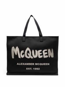 Alexander McQueen sac cabas à logo imprimé - Noir