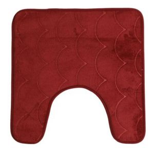 Urban Living Badkamerkleedje/wc badmat tapijt - memory foam - donkerrood - 49 x 49 cm