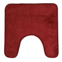 Urban Living Badkamerkleedje/wc badmat tapijt - memory foam - donkerrood - 49 x 49 cm - thumbnail