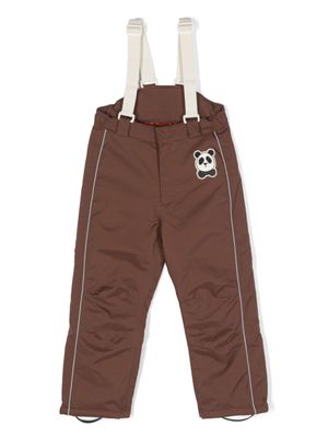Mini Rodini salopette bicolore à patch logo - Marron