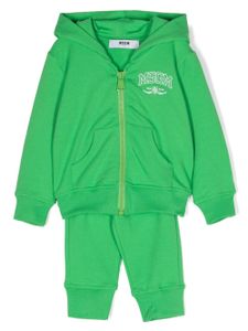 MSGM Kids survêtement en coton à logo imprimé - Vert