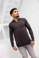 Malelions Knitted Quarter Zip Sweater Heren Bruin - Maat M - Kleur: Bruin | Soccerfanshop