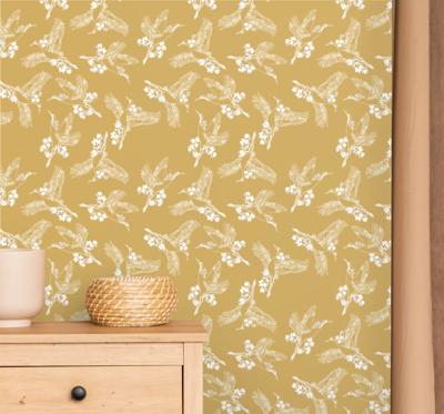 Wachtkamer behang Japanse bloemen en vogels