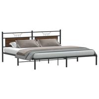 Bedframe zonder matras 200x200 cm spaanplaat bruin eikenkleurig