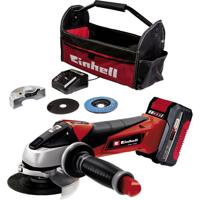 Einhell TE-AG 18/115 Li (1x4,0Ah) Power X-Change 4431134 Haakse accuslijper Incl. accu, Incl. lader, Incl. doorslijpschijf, Incl. tas 18 V 4000 mAh