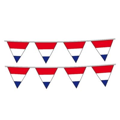 Vlaggenlijn Holland - 2x stuks - Nederlandse vlag - rood wit blauw - 10 meter
