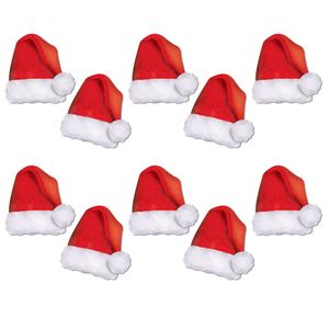 10x Stuks kerstmutsen wand/tafel kerstdecoratie karton 13 cm