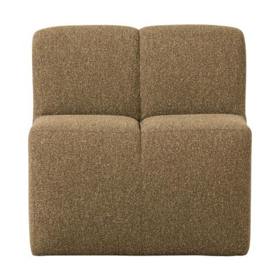 Woood Mojo eetkamerbank 84 cm met rugleuning bouclé Geel/Bruin Melange