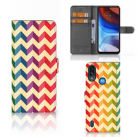 Motorola Moto E7i Power | E7 Power Telefoon Hoesje Zigzag Multi Color - thumbnail