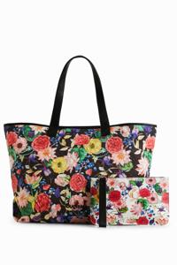 Shopper met bloemen - BLACK - U