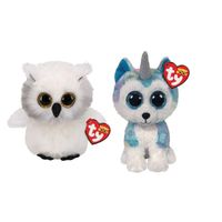 Ty - Knuffel - Beanie Boo's - Ausitin Owl & Helena Husky