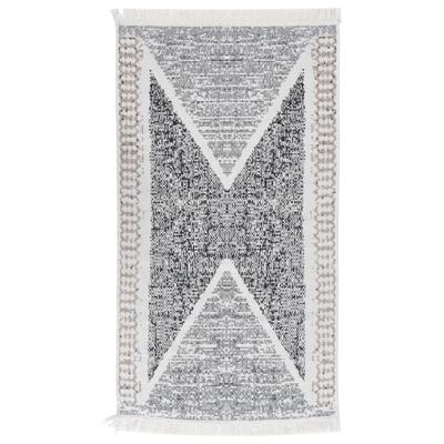 VidaXL Vloerkleed 120x180 cm katoen zwart en grijs