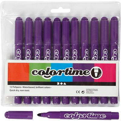 Colortime stiften, lijndikte 5 mm, donkerpaars, 12 stuk/ 1 doos