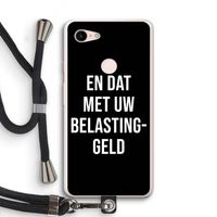 Belastinggeld - Zwart: Pixel 3 XL Transparant Hoesje met koord