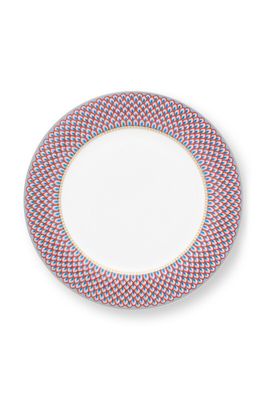 Pip Studio Flower Festival Dinerbord Rood/Lichtblauw 26.5cm