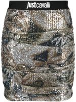 Just Cavalli jupe ornée de sequins à fronces - Argent