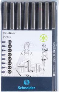 8 Fineliners Schneider Pictus zwart