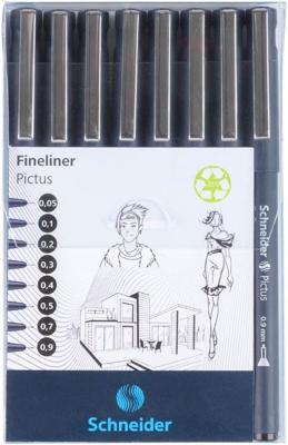 8 Fineliners Schneider Pictus zwart