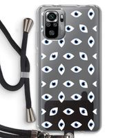 Eyes pattern: Xiaomi Redmi Note 10S Transparant Hoesje met koord