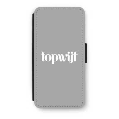 Topwijf Grijs Wit: iPhone SE 2020 Flip Hoesje