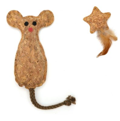 Nobleza Kattenspeeltje - Natuurlijk - Geperst hout met kattenkruid - Ster of muis