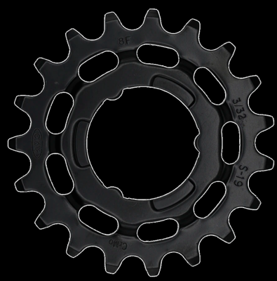 Shimano Kmc tandwiel r 19t chromoly black 3/32"