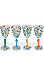 Les-Ottomans verres à fleurs en cristal (lot de quatre) - Multicolore